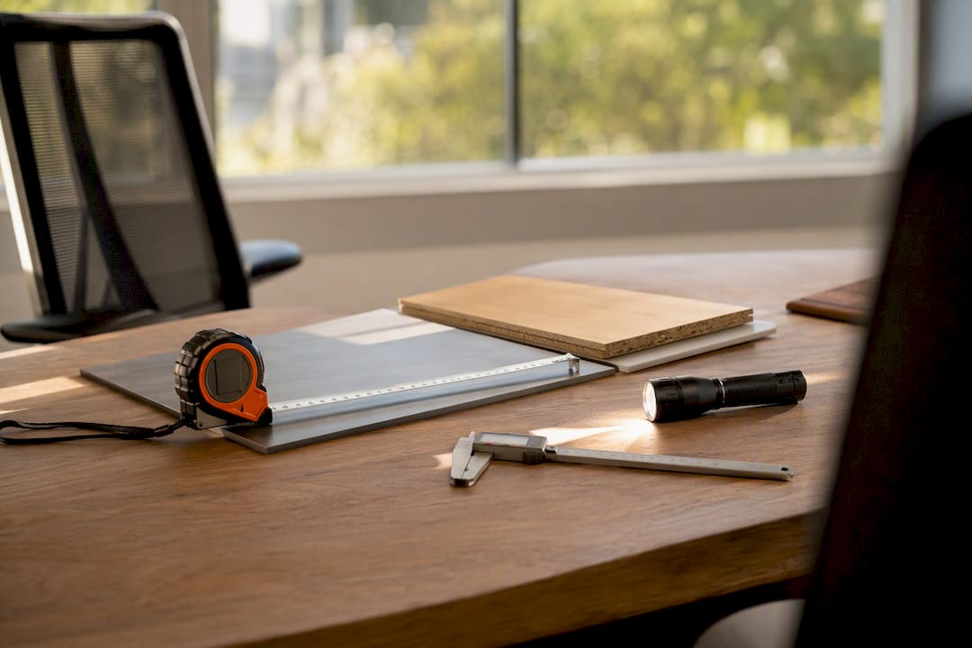 Collection of furniture inspection measuring tools