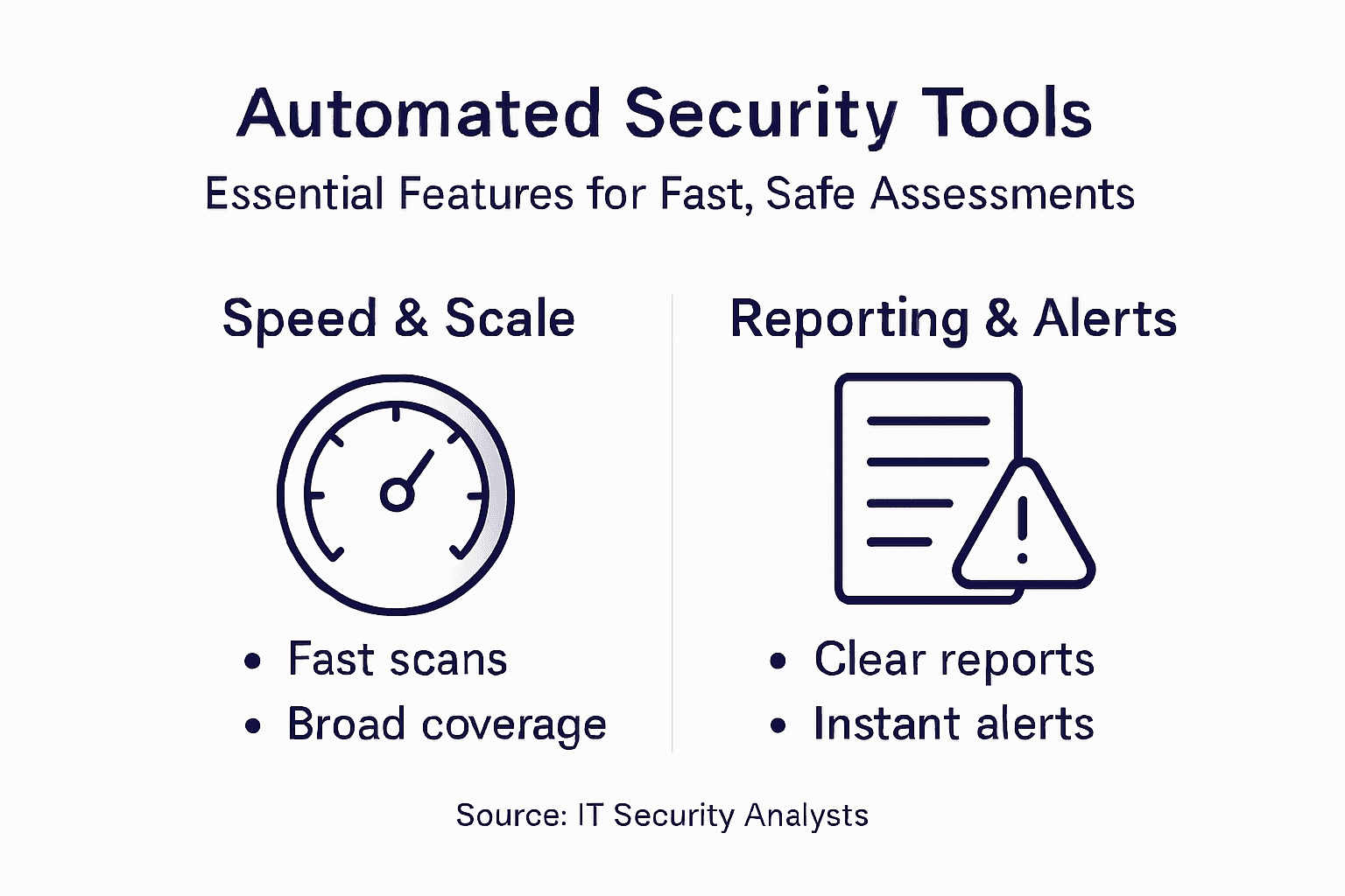 Infographic explaining features of security tools