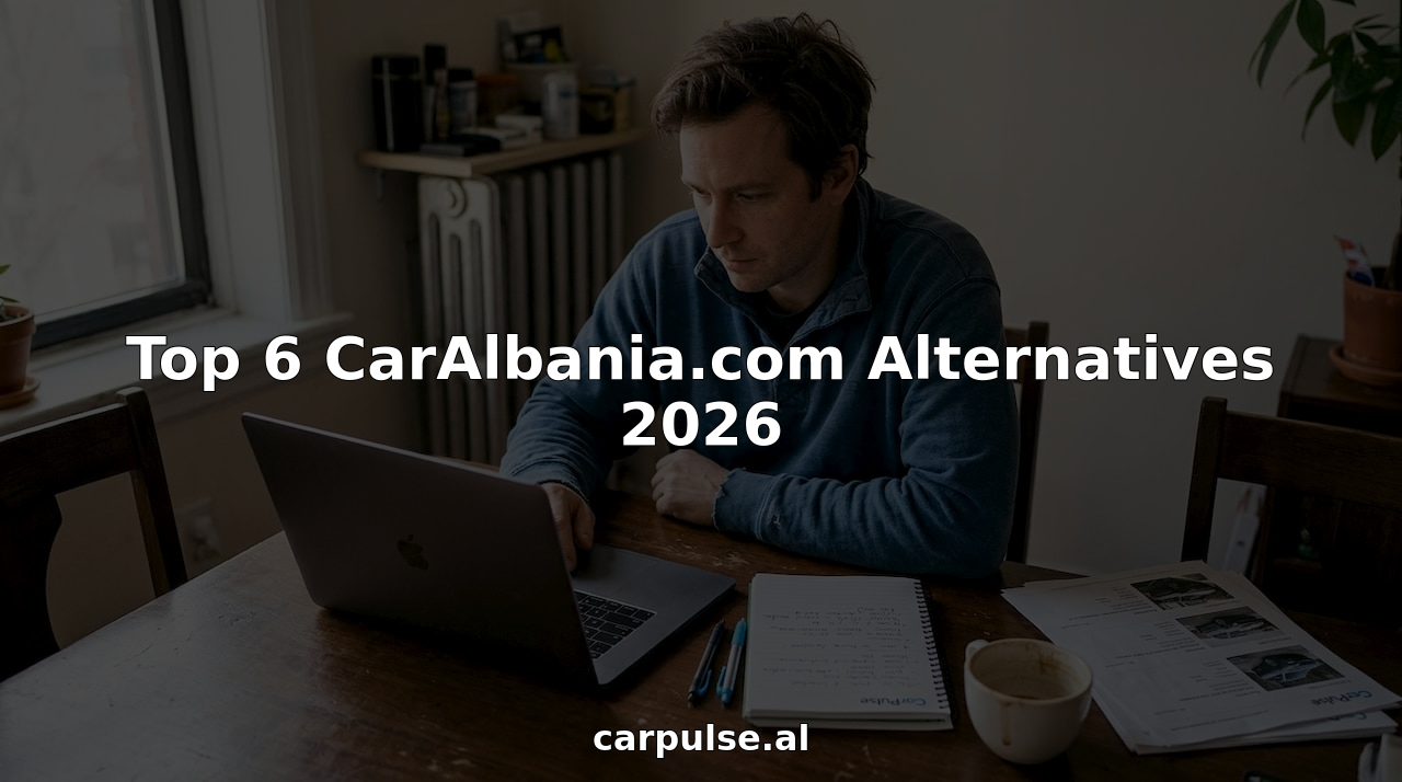 Uomo che cerca un marketplace di auto a casa