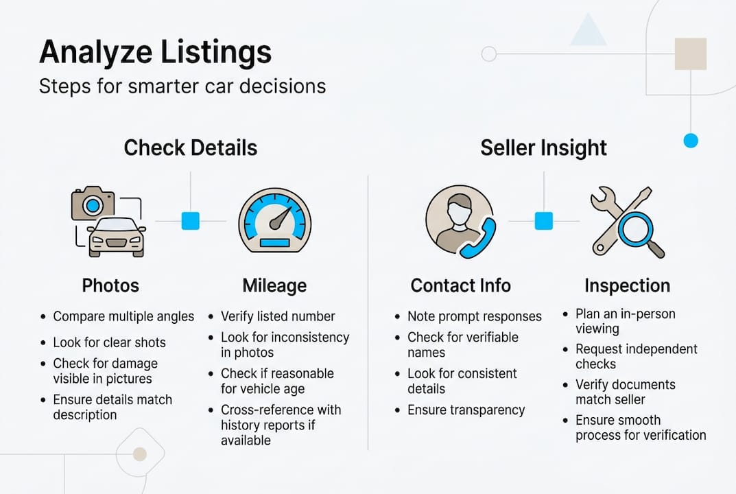 Infografica sulla valutazione intelligente degli annunci di auto
