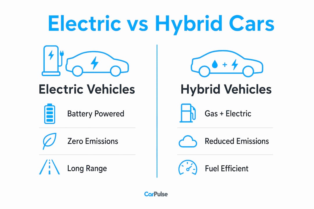 Infografica che confronta auto elettriche e ibride