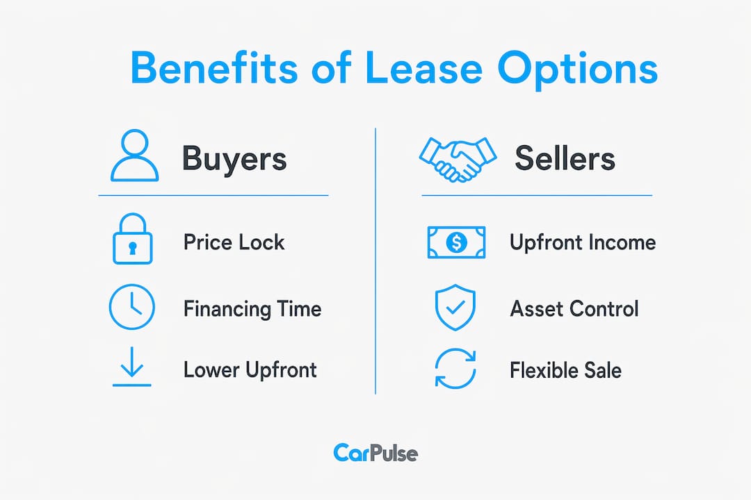 Infographic comparing benefits for buyers and sellers