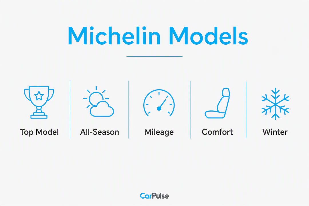Infografik që tregon krahasimin e modeleve të gomave Michelin