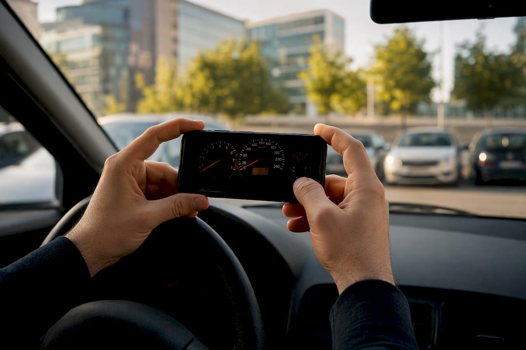Duar që fotografojnë odometrin e makinës me smartphone