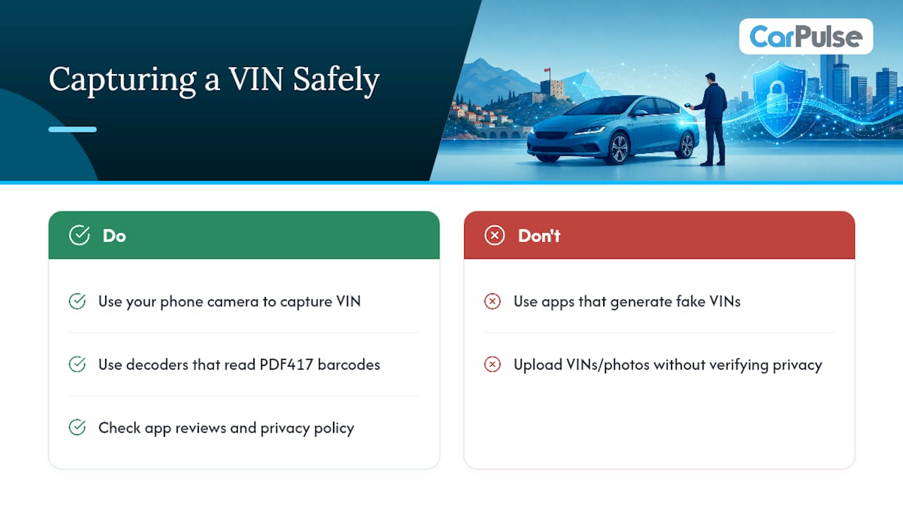 Tools and Apps for Capturing a VIN Correctly — overview diagram