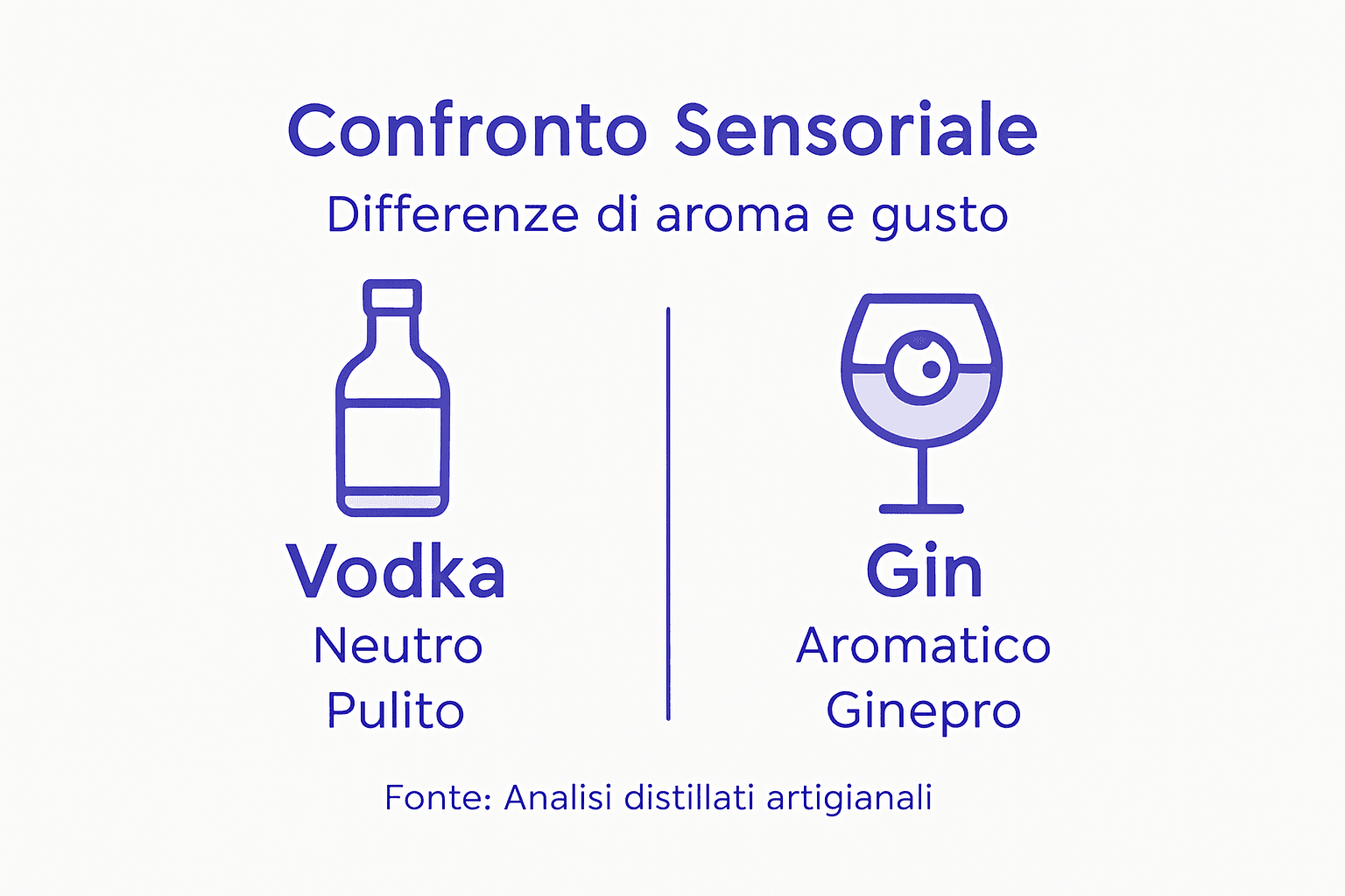 Infografica: differenze sensoriali tra vodka e gin