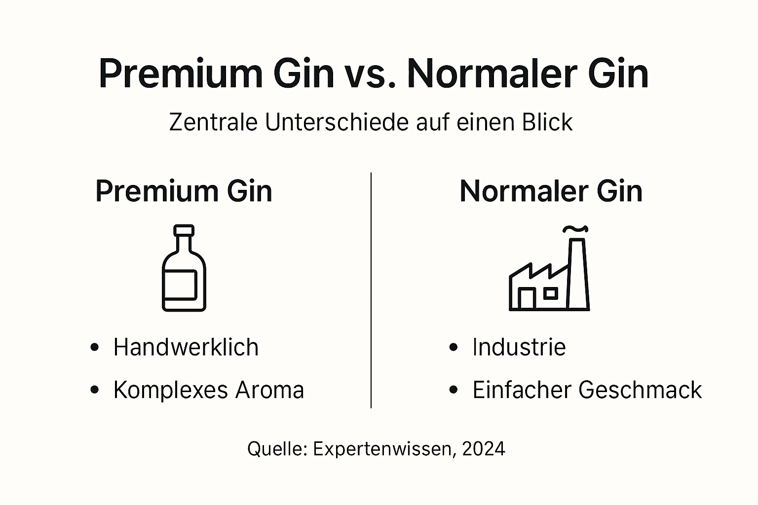 Infografik: Was unterscheidet Premium-Gin von herkömmlichem Gin?