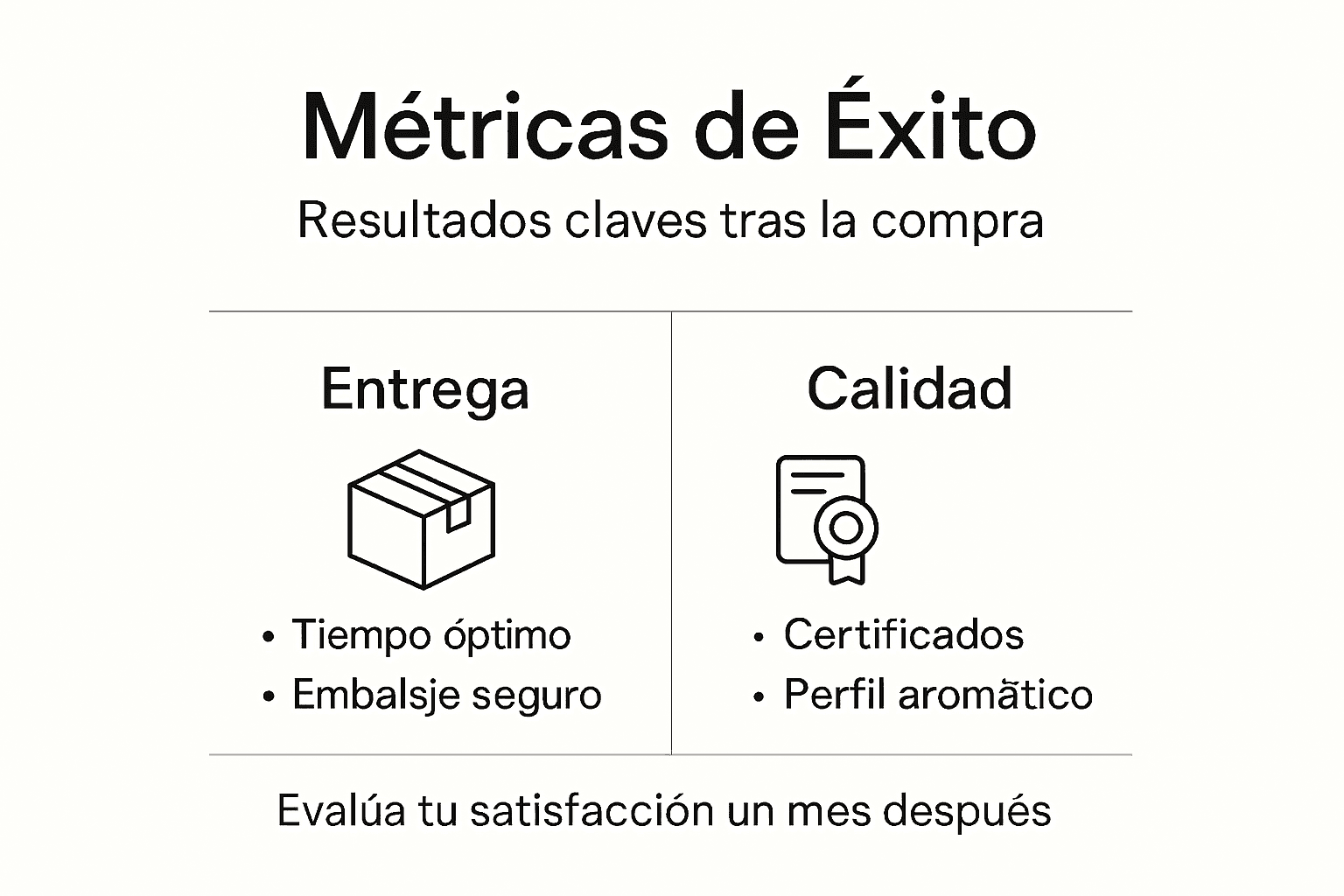 Infografía sobre métricas clave al comprar destilados