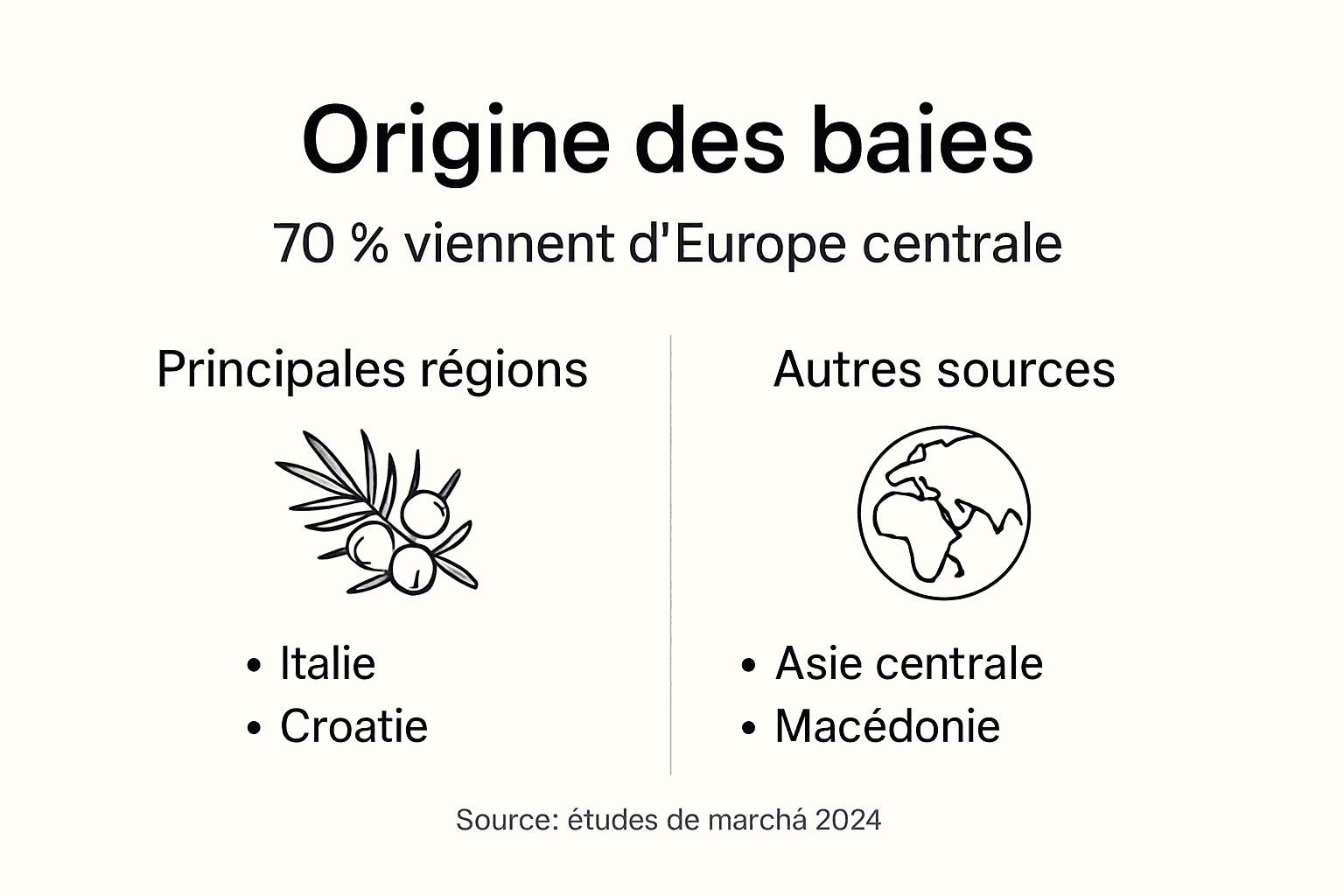 Illustration : d'où viennent les baies utilisées dans la fabrication du gin ?