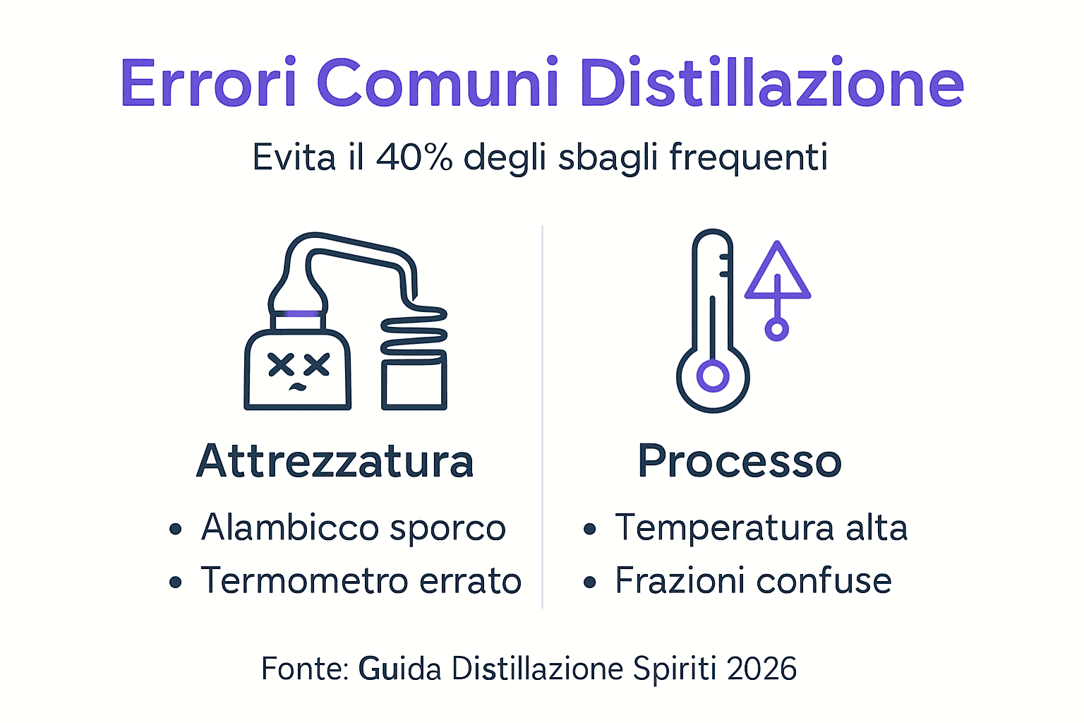 Infografica: gli errori più frequenti nella distillazione