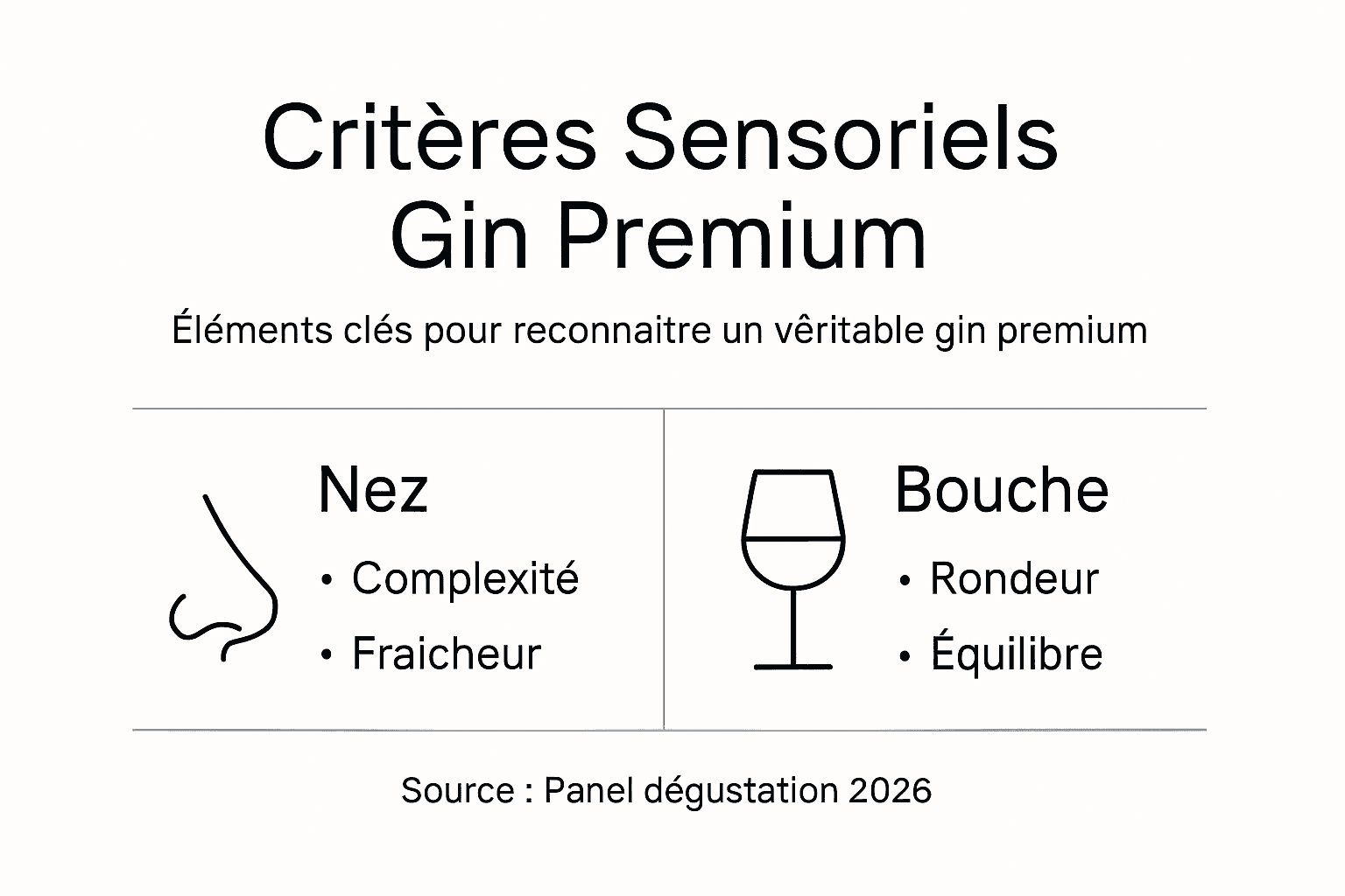 Infographie : les critères sensoriels incontournables d’un gin premium