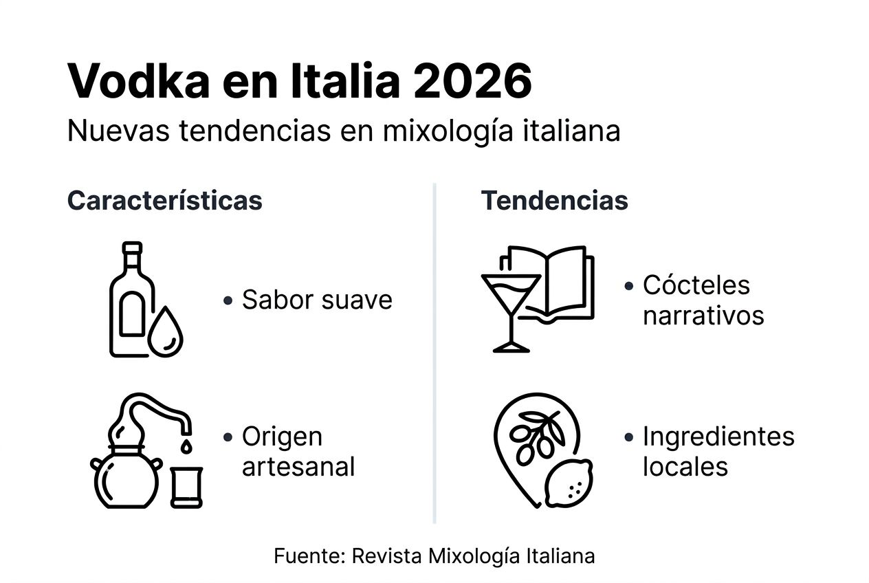 Claves y novedades sobre el consumo de vodka en Italia, en una infografía imprescindible