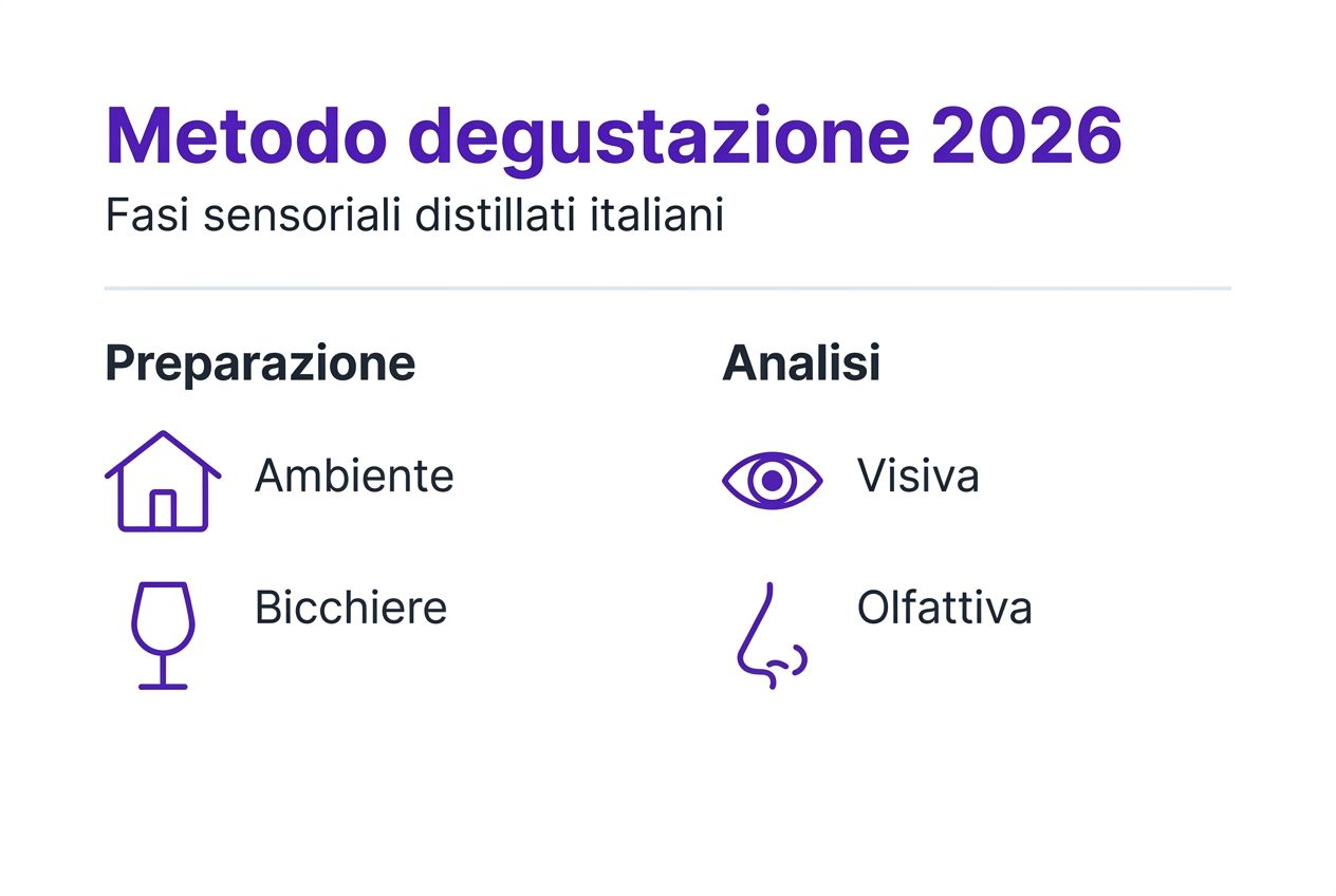 Infografica: le tappe fondamentali per degustare i distillati italiani