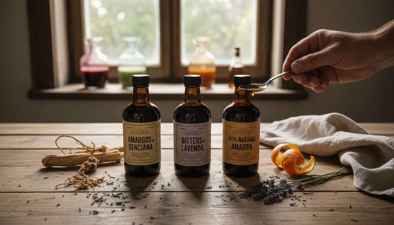 Variedad de bitters y botánicos cuidadosamente elegidos