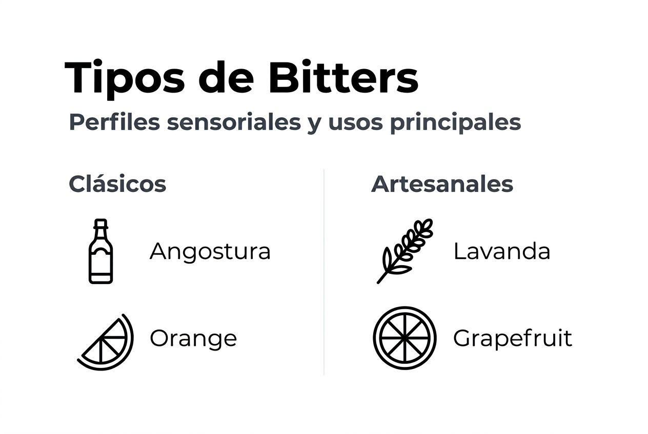 Guía visual de variedades y perfiles de bitters