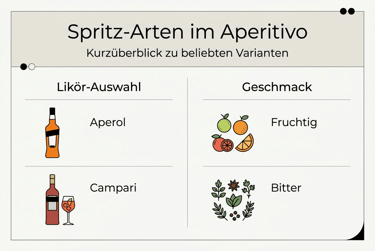 Übersicht: Verschiedene Spritz-Varianten und ihre Besonderheiten auf einen Blick