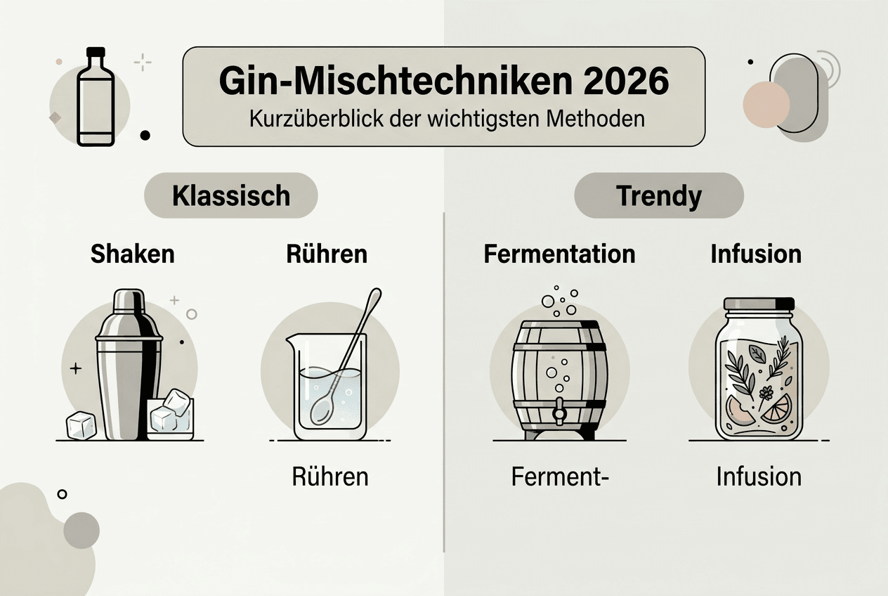 Infografik: Bewährte und angesagte Methoden rund um Gin