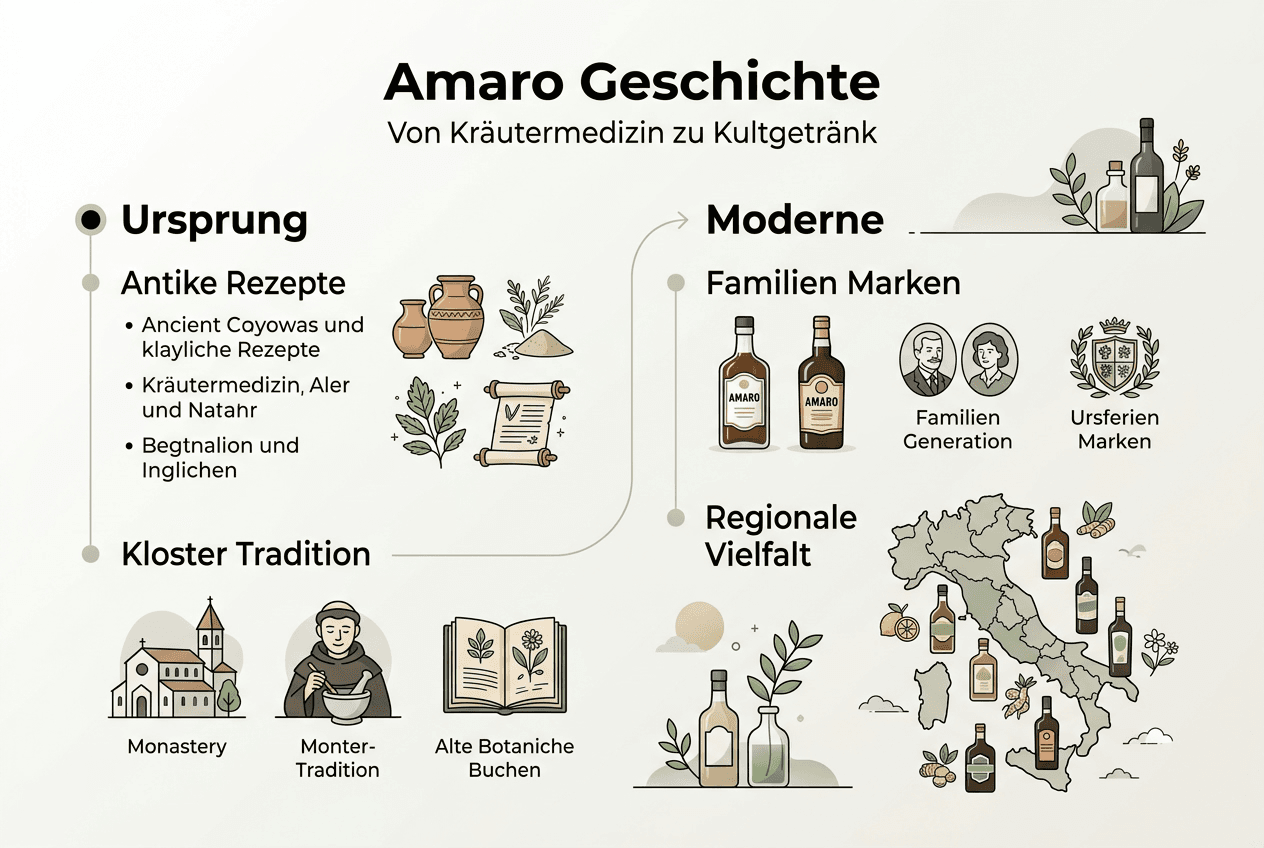 Infografik: Amaro – Von den Ursprüngen bis in die Gegenwart