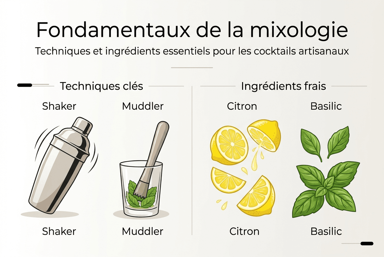 Visuel explicatif sur l’art du cocktail et les secrets de la mixologie