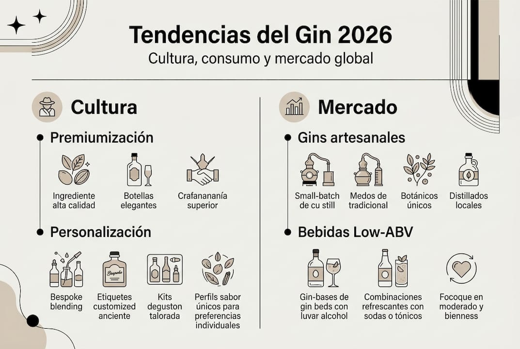 Infografía: Lo que se viene en el mundo del gin y su cultura para 2026