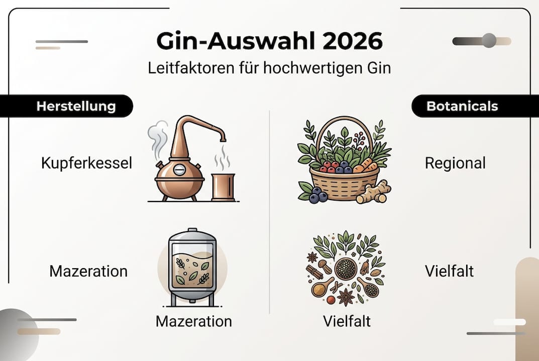 Gin kompakt: Die wichtigsten Tipps für die Auswahl – übersichtlich als Infografik