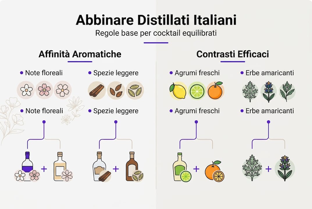 Infografica sui distillati italiani: profumi, sapori e sfumature