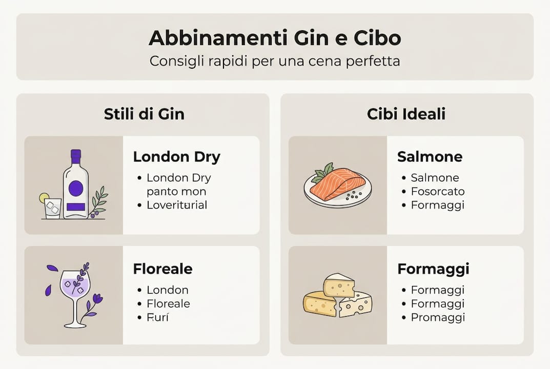 Guida illustrata agli abbinamenti tra gin e piatti