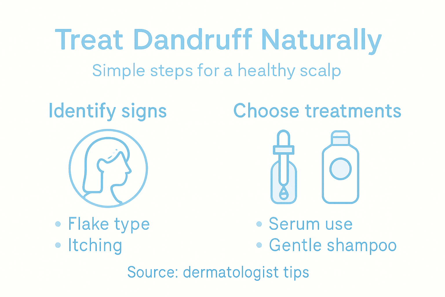 Infographic steps for natural dandruff treatment