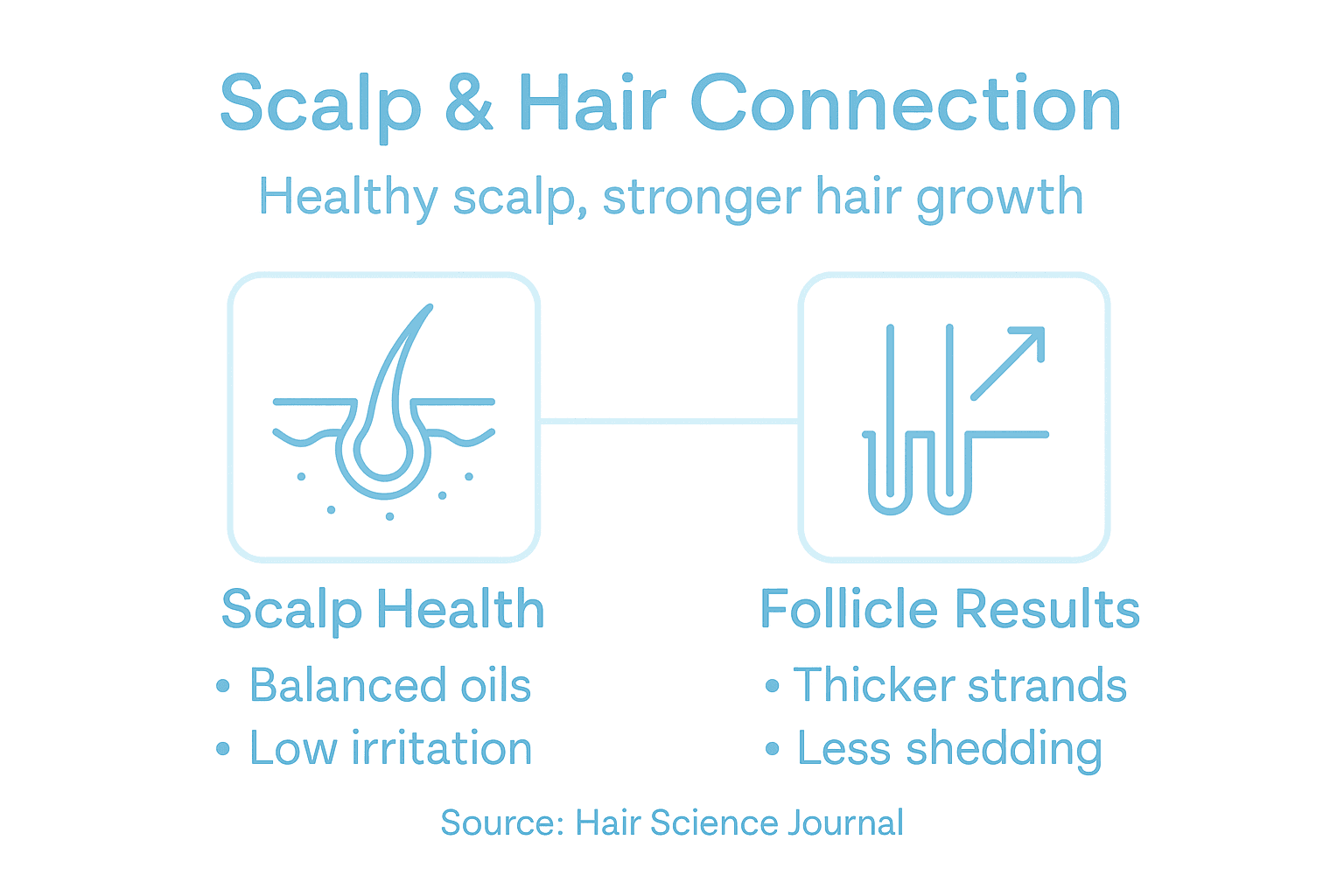 Infographic visualizing scalp and hair connection