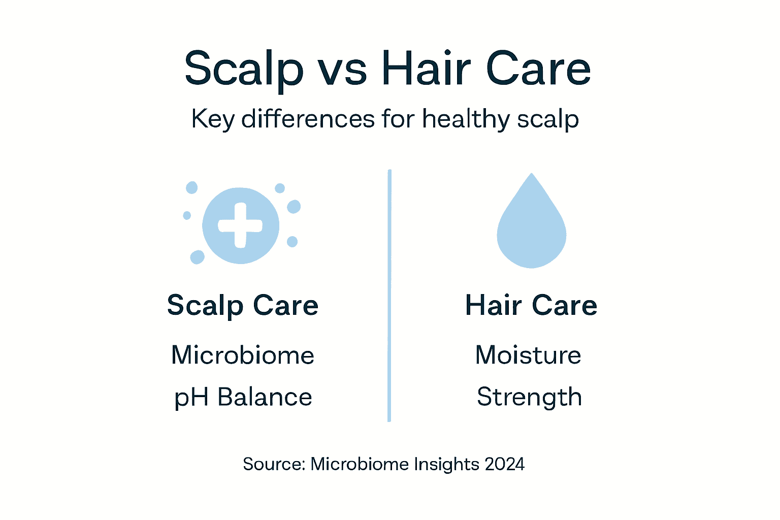 Infographic comparing scalp care and hair care