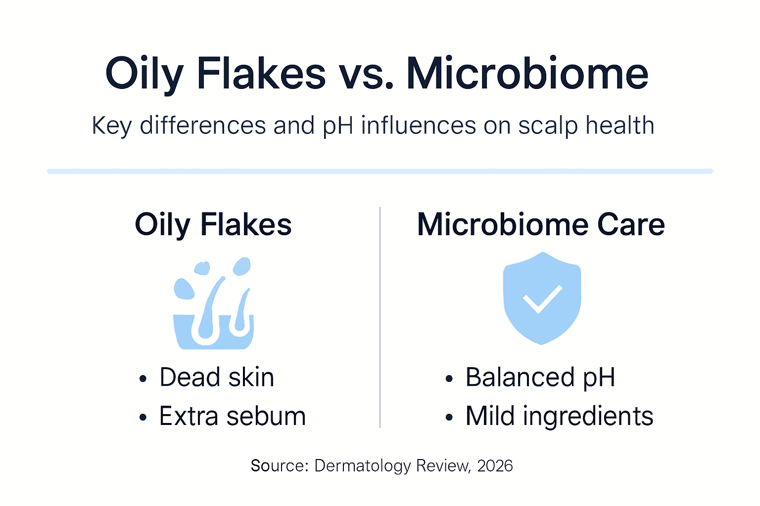 Infographic on oily flakes and microbiome pH