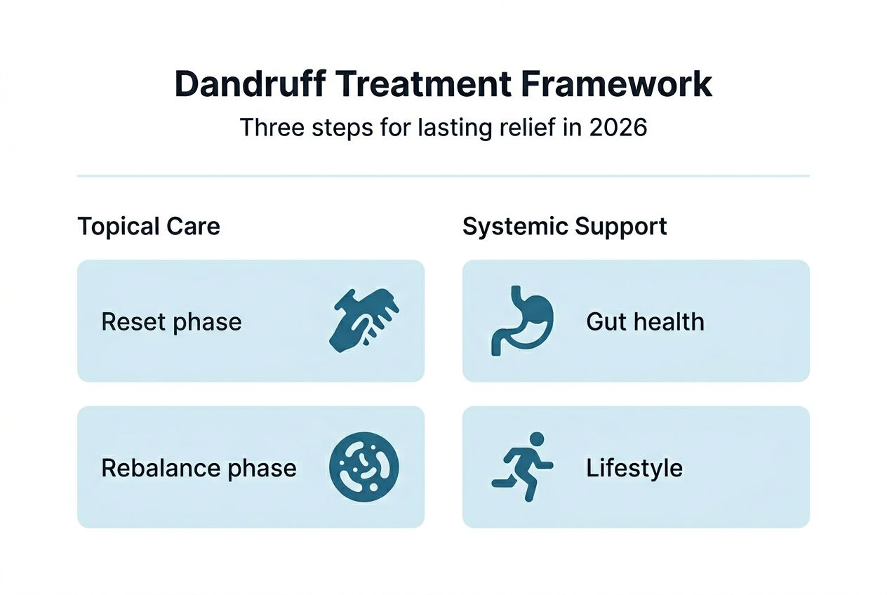 Infographic showing dandruff treatment framework