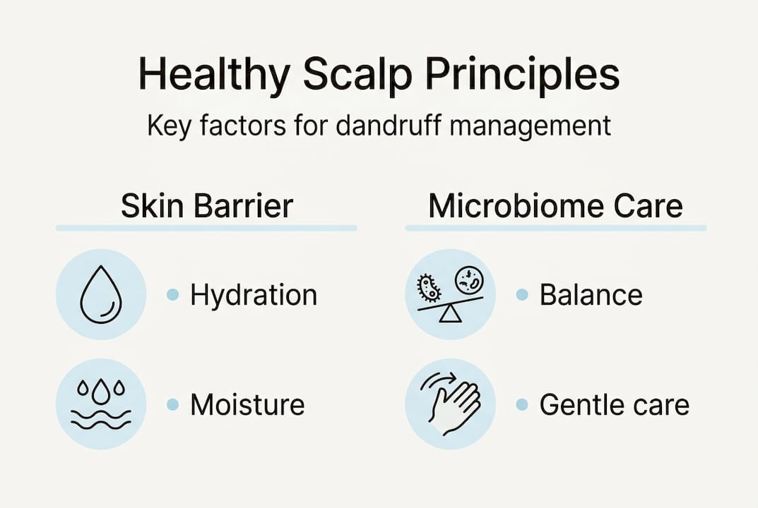 Infographic healthy scalp skin microbiome principles
