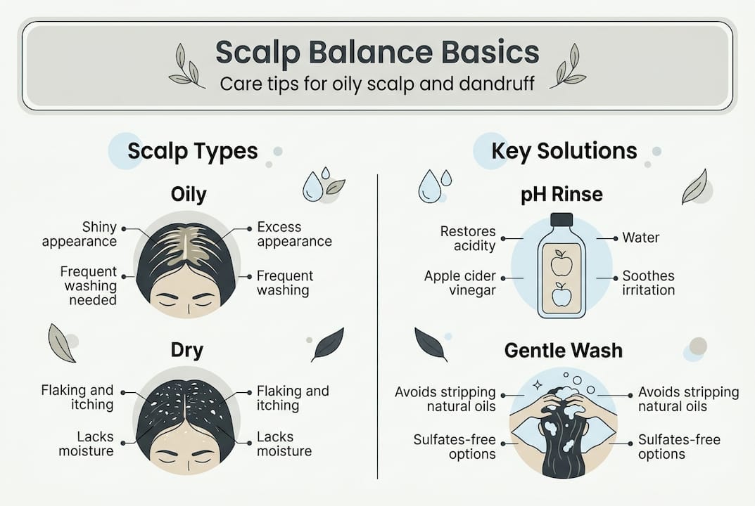 Infographic about scalp care and balance