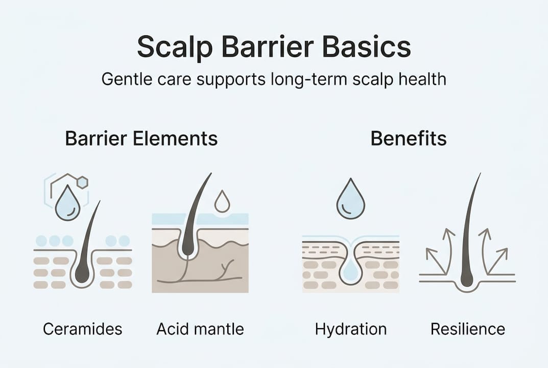 Infographic on scalp barrier and gentle care