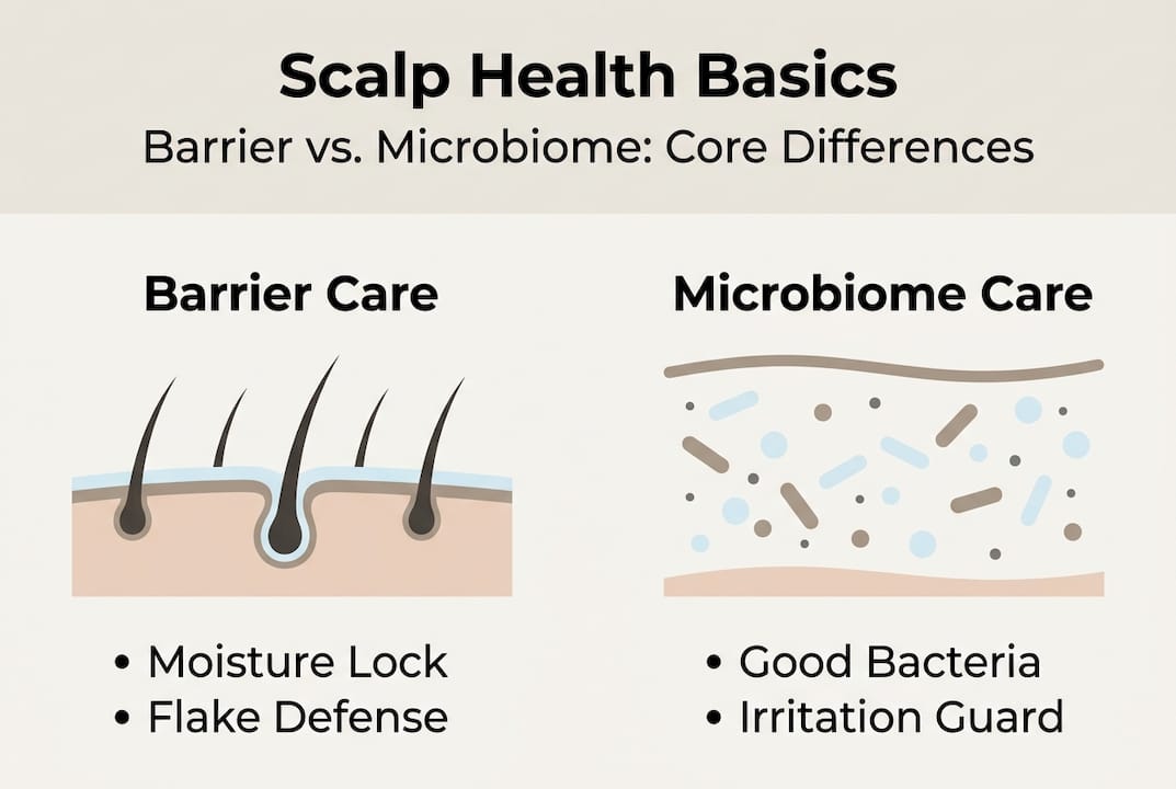 Infographic scalp barrier and microbiome basics