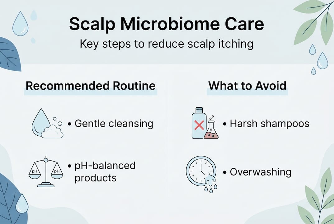 Infographic: Scalp microbiome care routine vs avoid