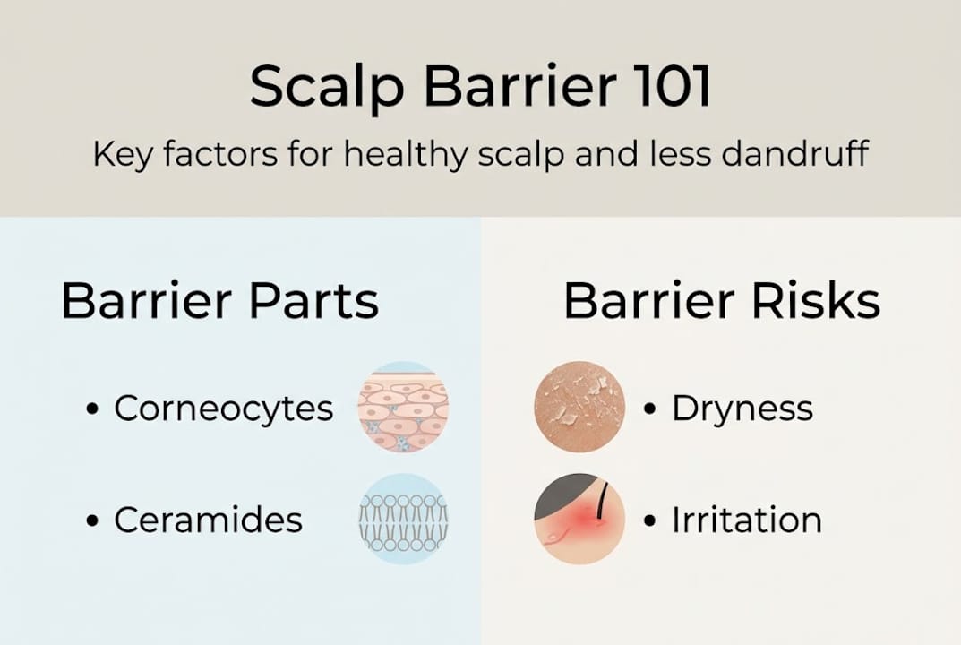 Infographic shows scalp barrier parts and risks