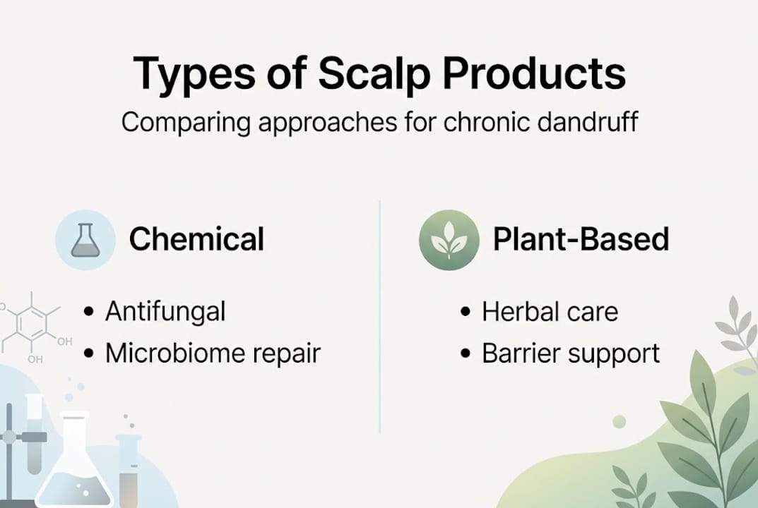 Infographic comparing scalp product types