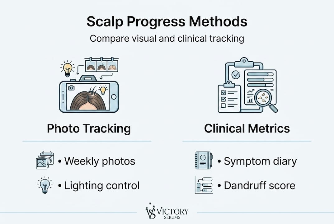 Infographic comparing scalp care tracking methods