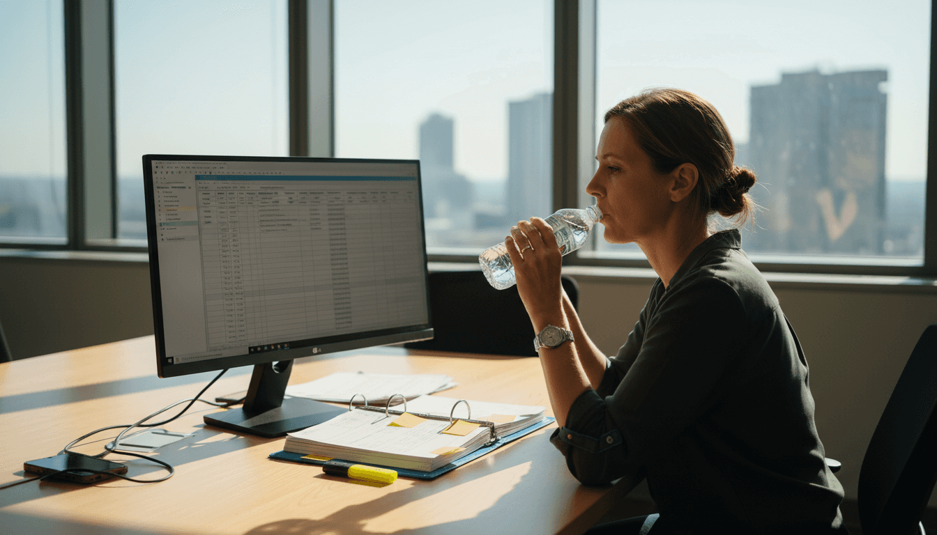 Woman preparing product spreadsheet for marketplace