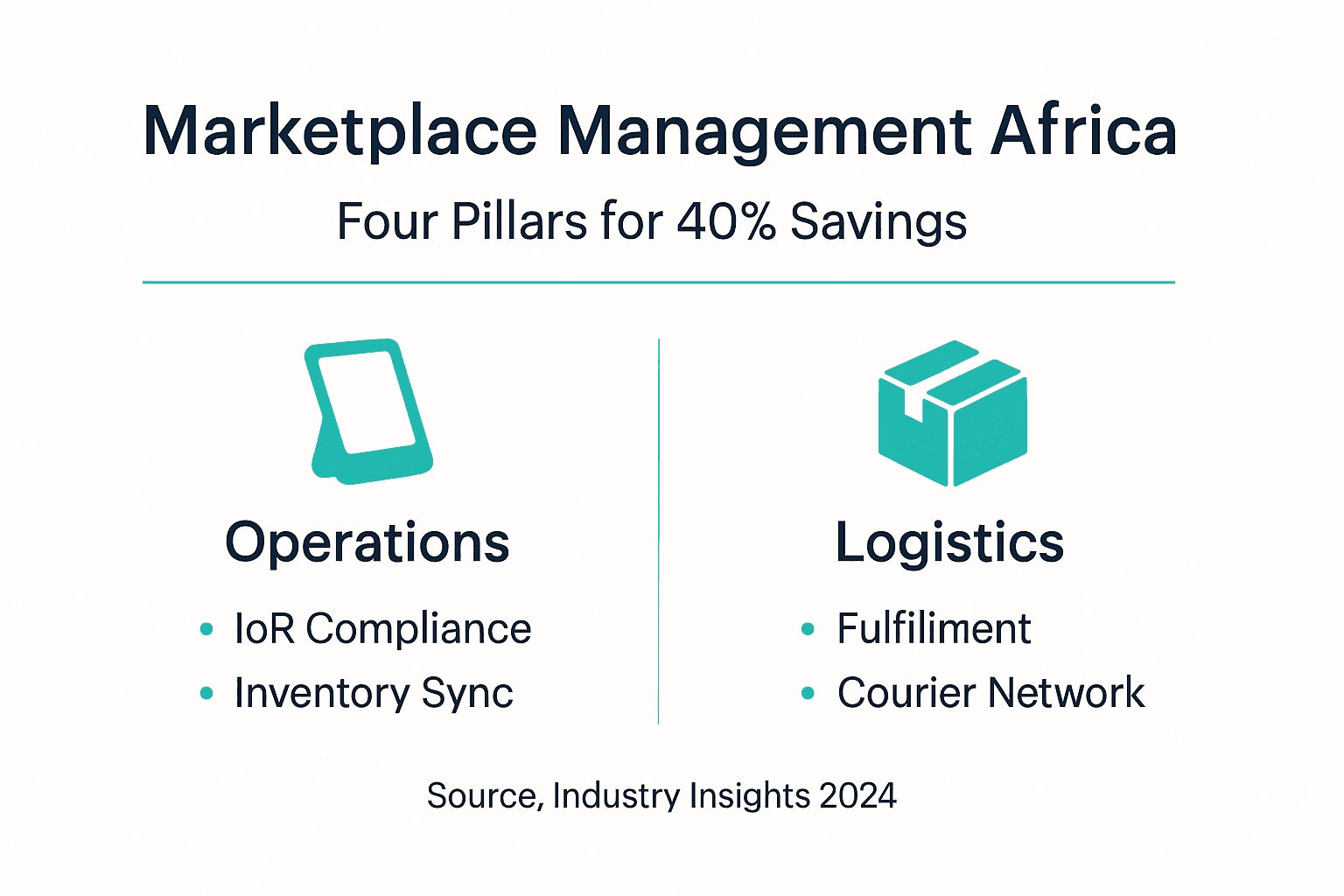 Infographic showing four marketplace management pillars