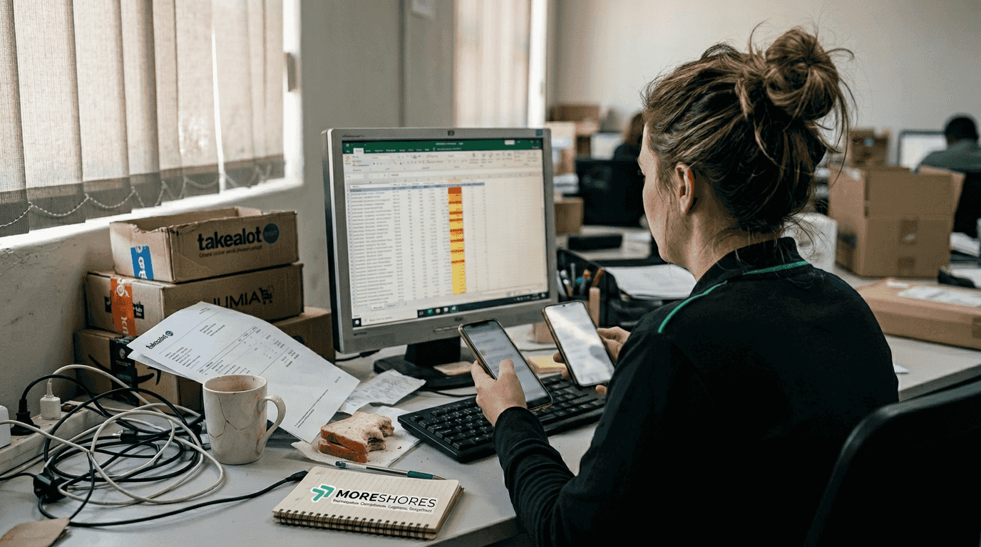 E-commerce manager processing multichannel orders