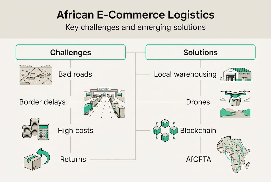 Infographic showing logistics challenges and solutions