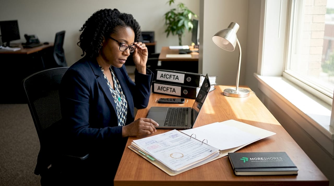 Officer verifies cross-border compliance paperwork