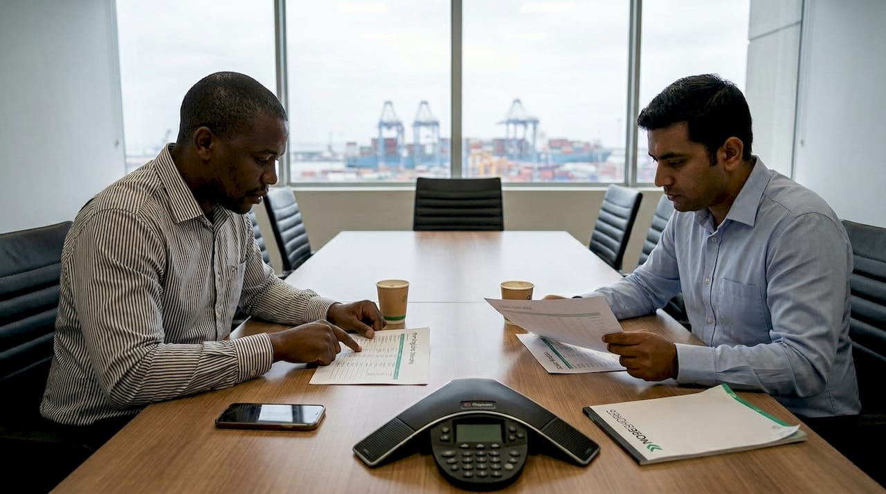 Export managers reviewing import market data