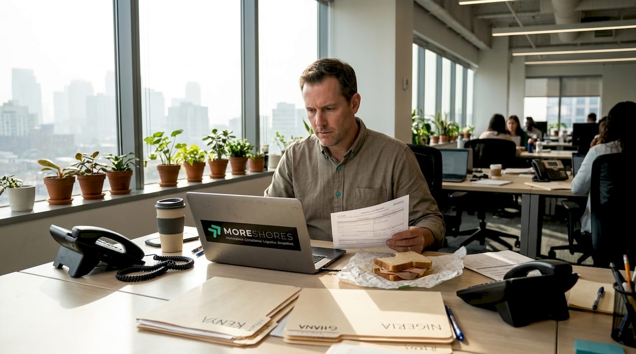 Logistics manager reviewing e-commerce documents