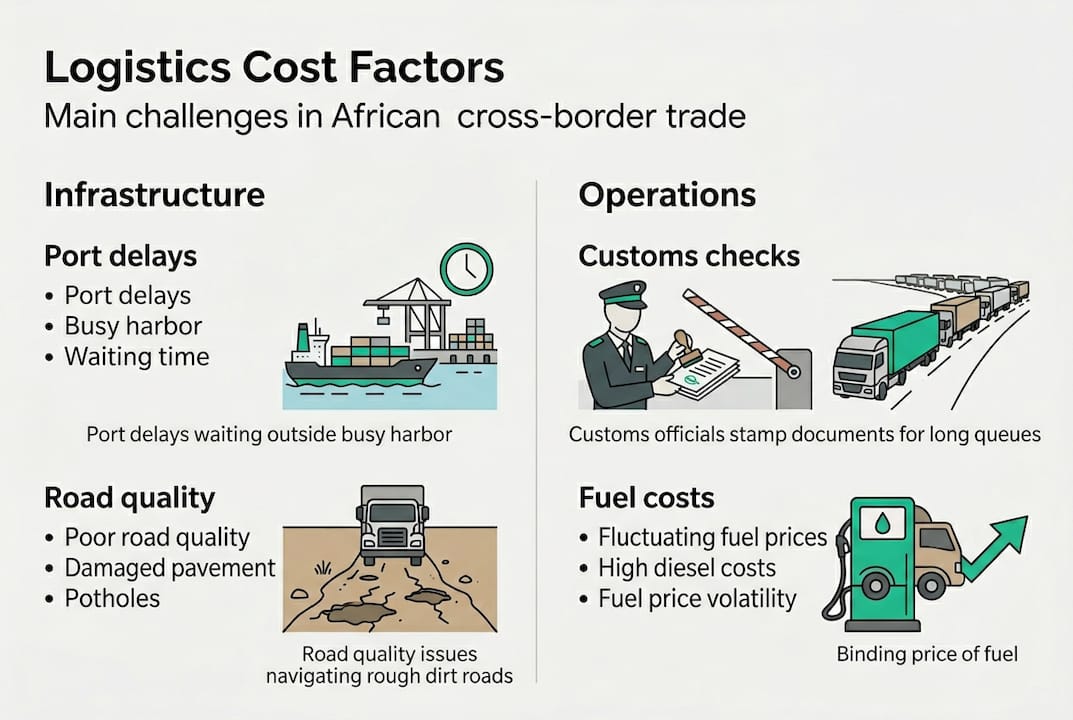 Infographic showing logistics cost challenges in Africa