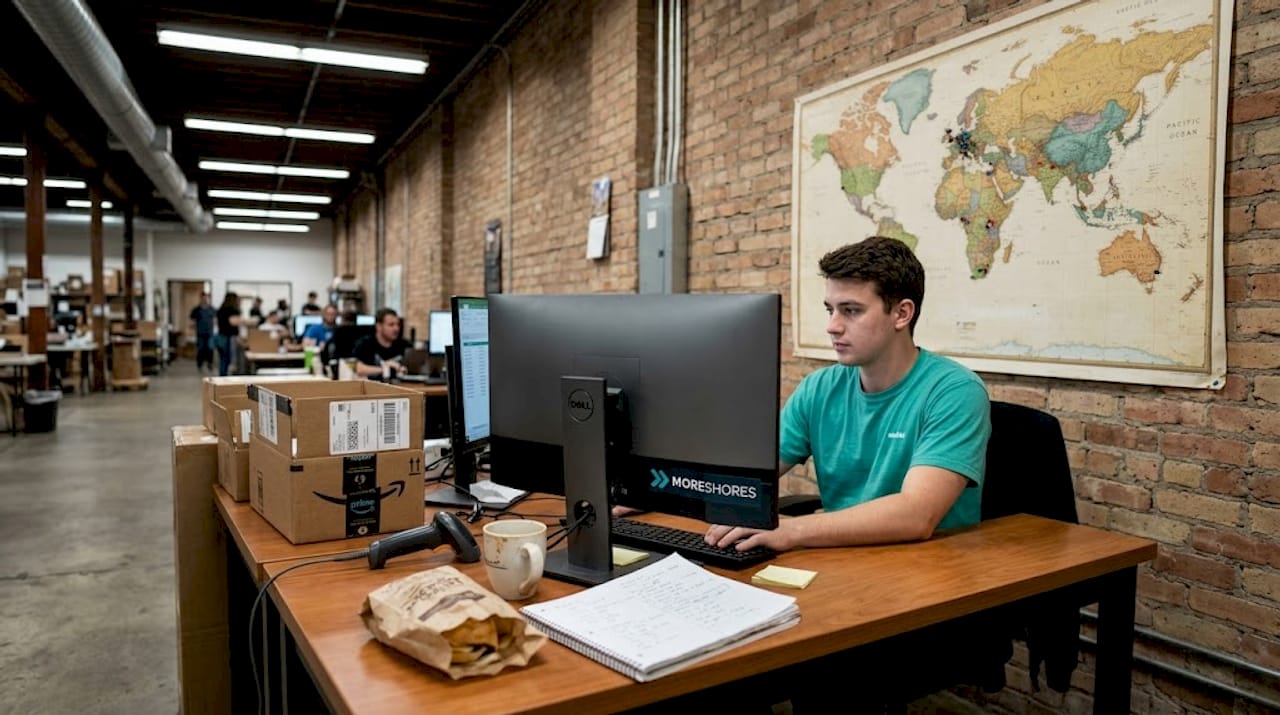 Warehouse coordinator manages African e-commerce logistics