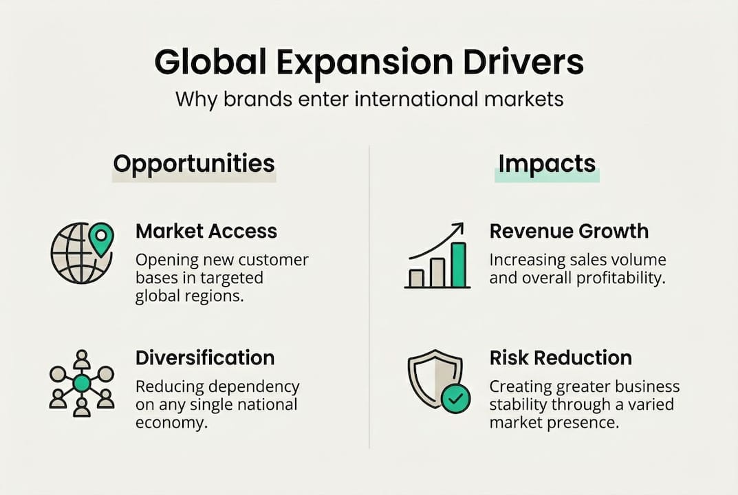 Infographic global expansion drivers and impacts